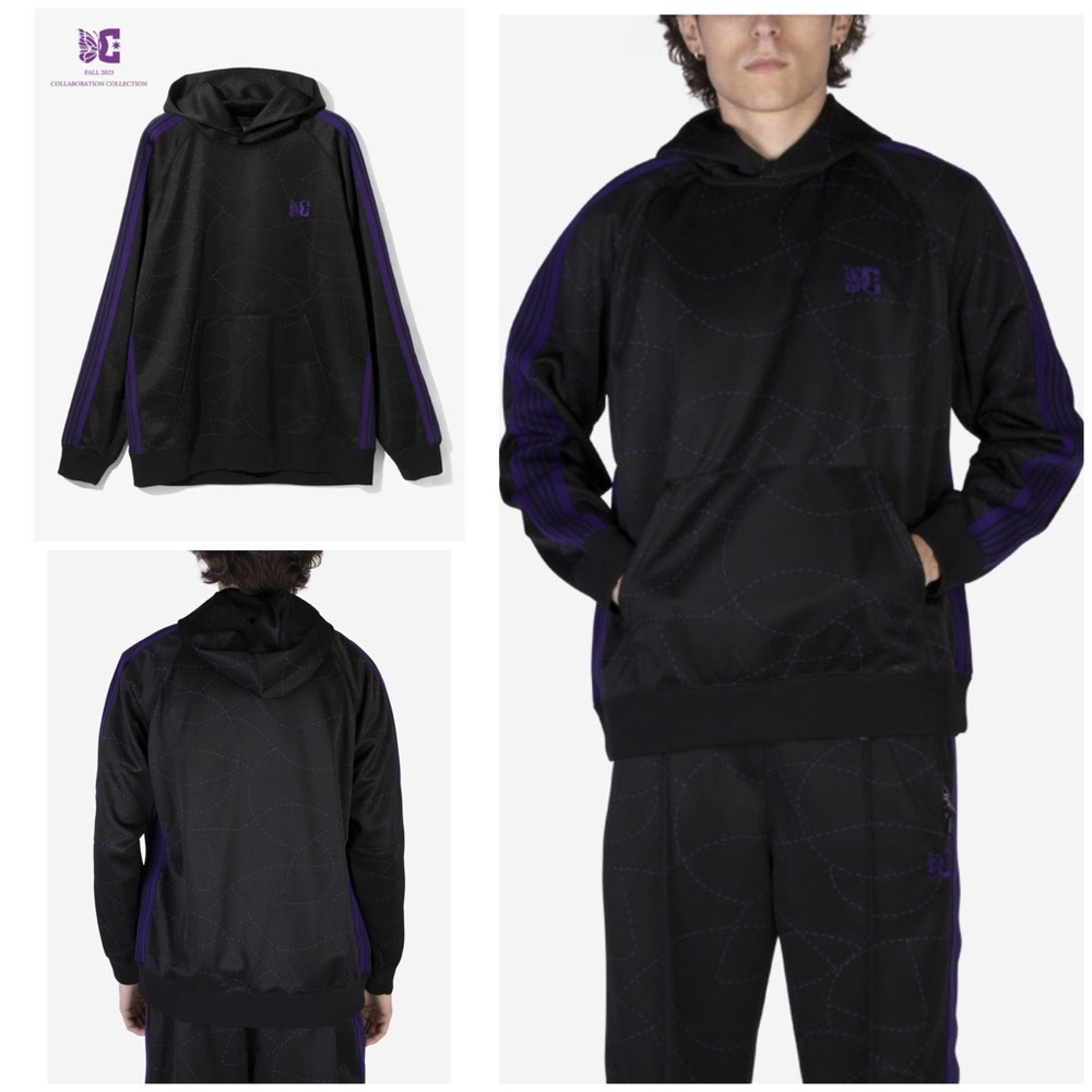 NWT NEEDLES x DC Shoes Edition Black & Purple Hoodie Sweater Jacket M​​